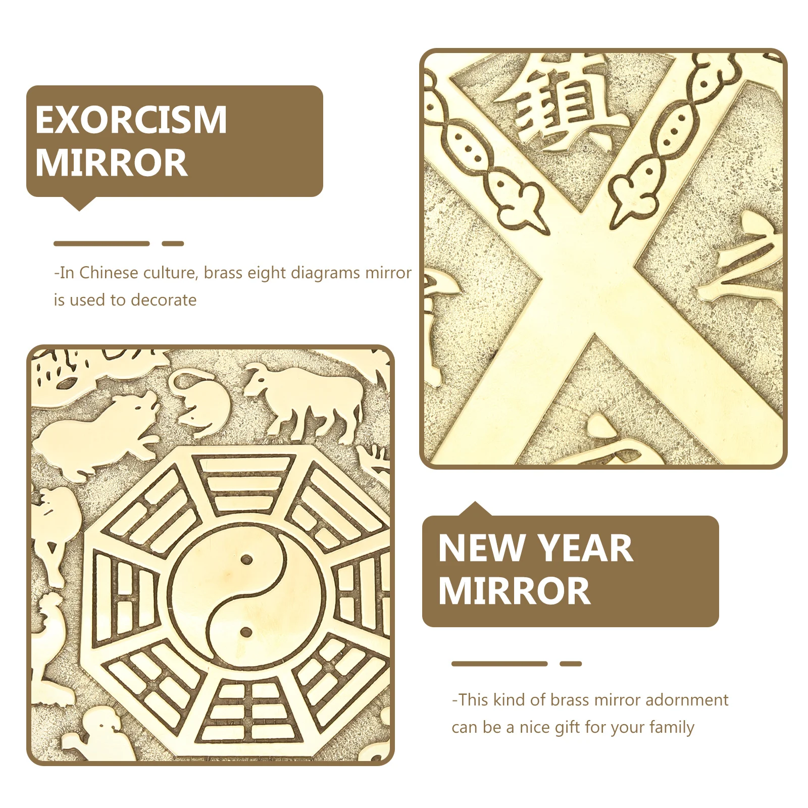 Brass Eight Diagrams Mirror Chinese Style Exorcism Ornament Home Blessing Decoration Wall Hanging Good Luck
Brass Eight Diagrams Mirror Chinese Style Exorcism Ornament Home Blessing Decoration Wall Hanging Good Luck