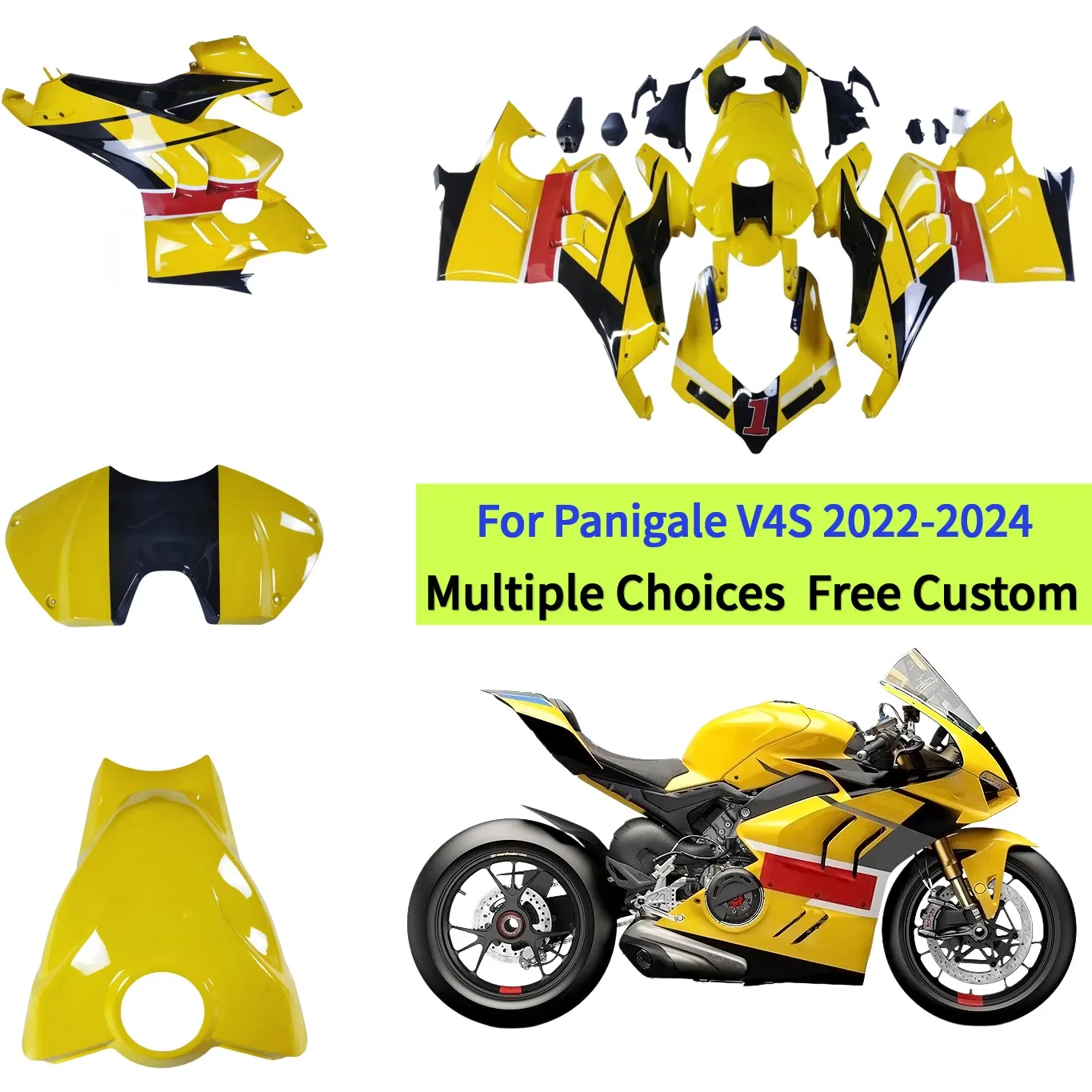 Hight Quality Aftermarket Full Fairings Set for DUCATI Panigale V4 V4S 2022 2023 2024 V4R Complete Body Kit Shells Gloss Yellow
Hight Quality Aftermarket Full Fairings Set for DUCATI Panigale V4 V4S 2022 2023 2024 V4R Complete Body Kit Shells Gloss Yellow