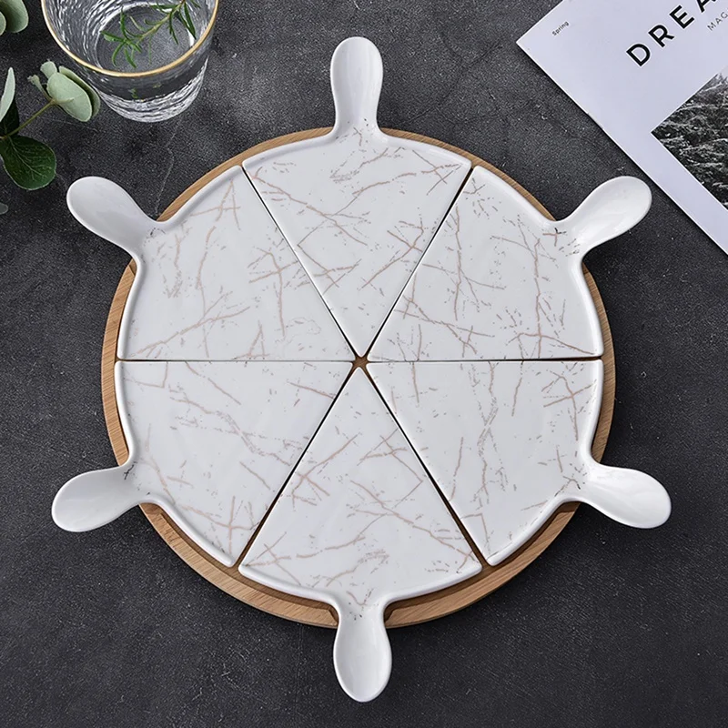 BEAU-6 PCS Luxury Ceramic Pizza Tray With Rotating Base Household Round Cake Dessert Flat Plate Hotel Tableware
BEAU-6 PCS Luxury Ceramic Pizza Tray With Rotating Base Household Round Cake Dessert Flat Plate Hotel Tableware