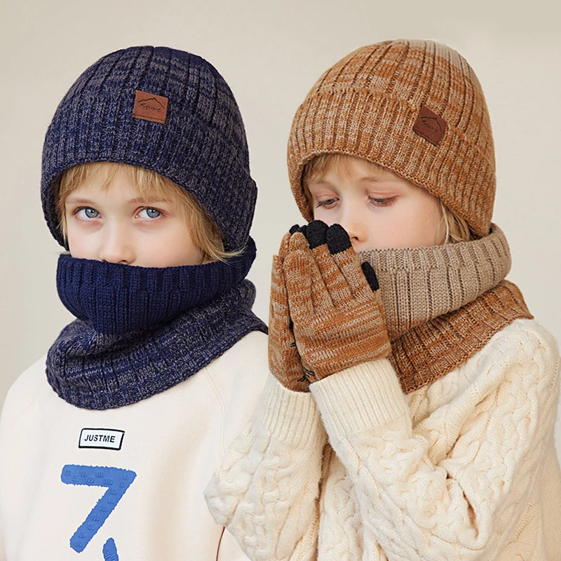 2/3Pcs Kids Knitted Hat Set Plush Lining Winter Children Beanie Hat Scarf Gloves Suit Child Hat Kids Cap for Boys Gift 4-10Y
2/3Pcs Kids Knitted Hat Set Plush Lining Winter Children Beanie Hat Scarf Gloves Suit Child Hat Kids Cap for Boys Gift 4-10Y