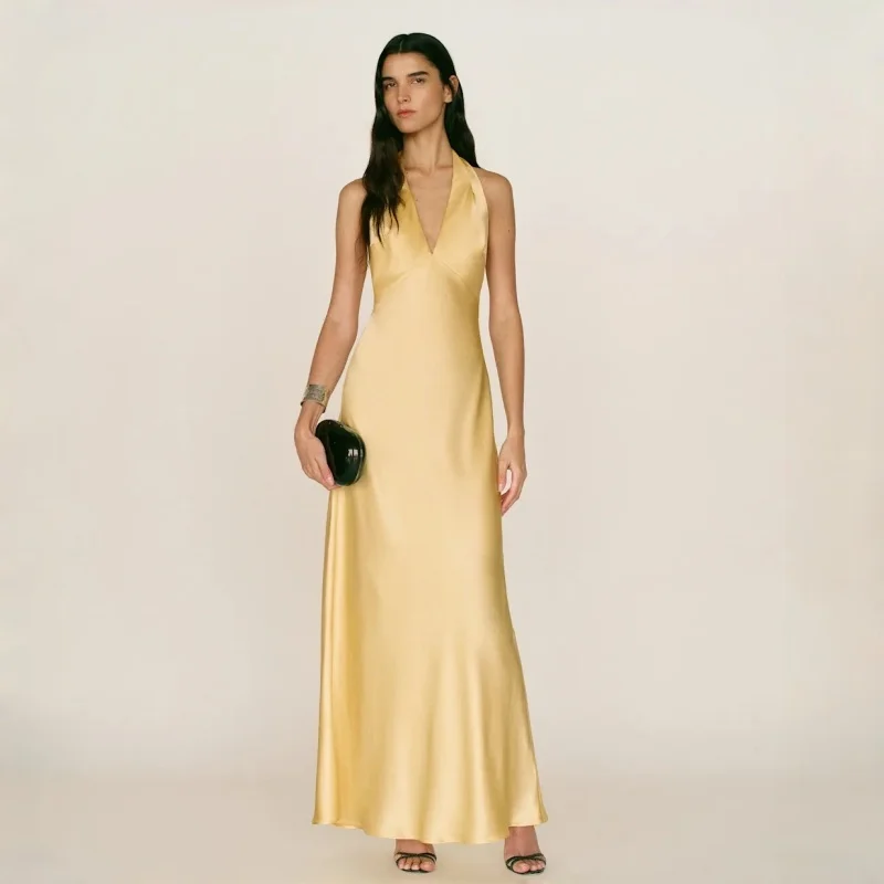 Simple Dress Women Elegant Deep V Backless Design Bodycon Mermaid Gown For Banquets Parties and Bridesmaids Multiple Colors
Simple Dress Women Elegant Deep V Backless Design Bodycon Mermaid Gown For Banquets Parties and Bridesmaids Multiple Colors