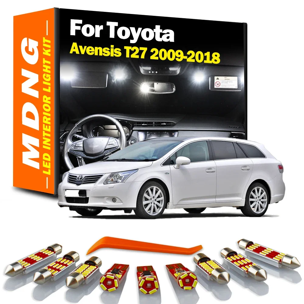 MDNG 14 шт., интерьерная карта, купольная автомобильная лампа, комплект для Toyota Avensis T27 2009 2010 2011- 2015 2016 2017, сигнальная лампа с солнцезащитным козырьком
MDNG 14 шт., интерьерная карта, купольная автомобильная лампа, комплект для Toyota Avensis T27 2009 2010 2011- 2015 2016 2017, сигнальная лампа с солнцезащитным козырьком
