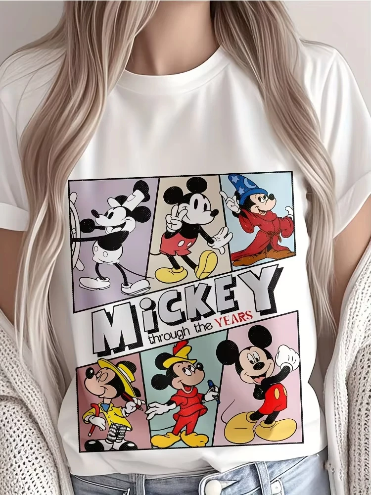 Винтажная женская футболка с короткими рукавами Disney с Микки Маусом и классическим графическим принтом, хлопковая повседневная блузка с круглым вырезом, топ больших размеров
Винтажная женская футболка с короткими рукавами Disney с Микки Маусом и классическим графическим принтом, хлопковая повседневная блузка с круглым вырезом, топ больших размеров