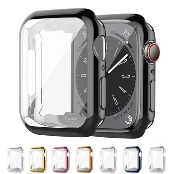 애플 워치용 케이스, 화면 보호대 강화 유리 및 커버 범퍼, iwatch 시리즈 9 8 SE 7 6 5 4 3 2 1, 42mm, 46mm, 45mm, 41mm, 38mm
