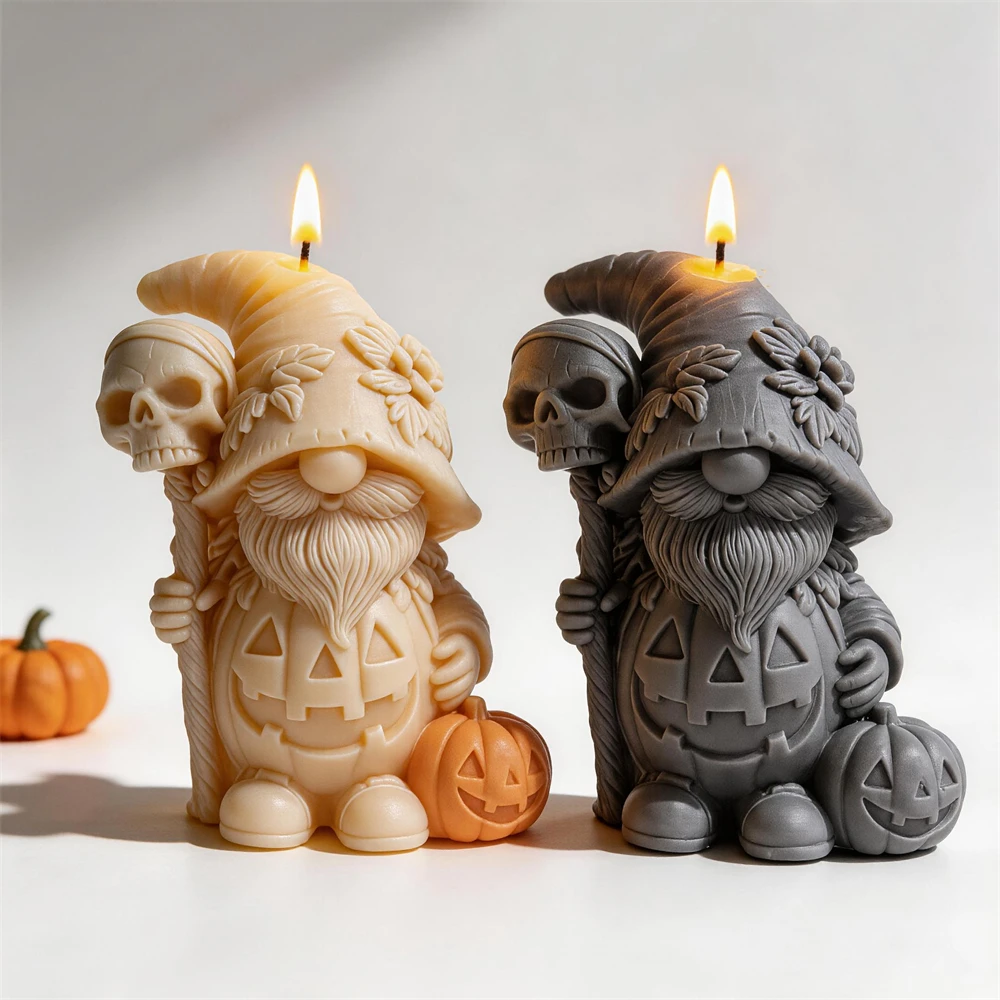 Happy Halloween Gnome Silicone Mold Pumpkin Gnomes Soy Wax Candle Mold Resin Skeleton Plaster Mould for Haunted House Prop Decor
Happy Halloween Gnome Silicone Mold Pumpkin Gnomes Soy Wax Candle Mold Resin Skeleton Plaster Mould for Haunted House Prop Decor