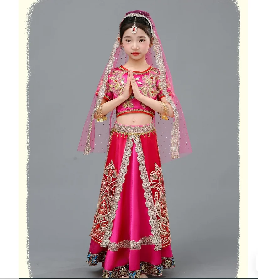 Exotic Indian Dance Ethnic Style Children's Dancewear A-Line Dress Set
Exotic Indian Dance Ethnic Style Children's Dancewear A-Line Dress Set