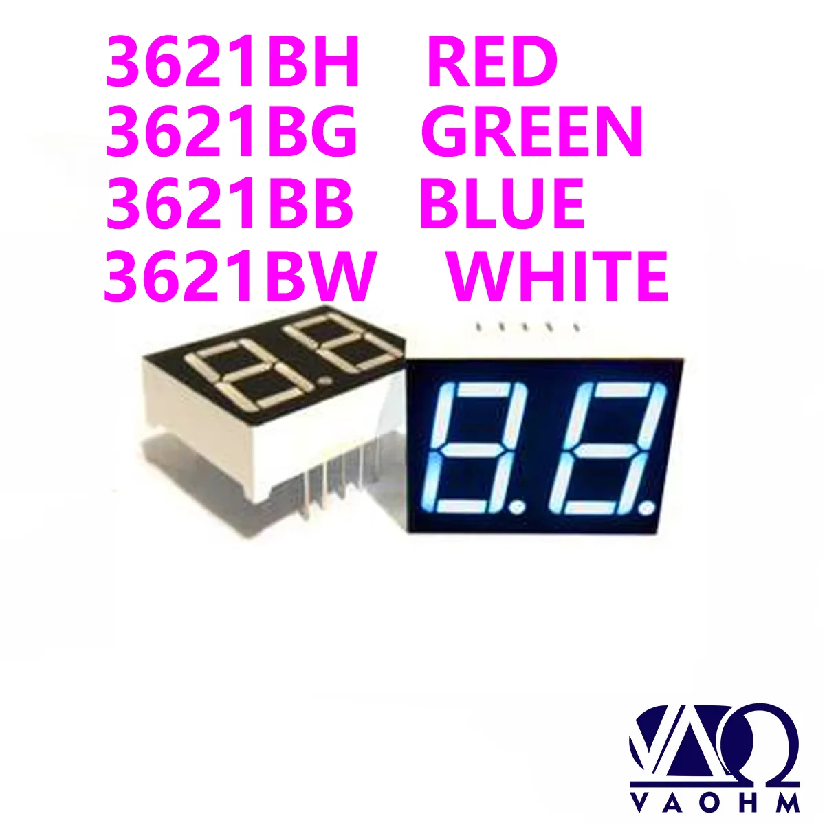 10 шт. 3621BH 3621BB 3621BG 3621BW 0,36-дюймовый двухразрядный семисегментный светодиодный дисплей с общим анодом, 10-контактный, красный, синий, зеленый, белый
10 шт. 3621BH 3621BB 3621BG 3621BW 0,36-дюймовый двухразрядный семисегментный светодиодный дисплей с общим анодом, 10-контактный, красный, синий, зеленый, белый