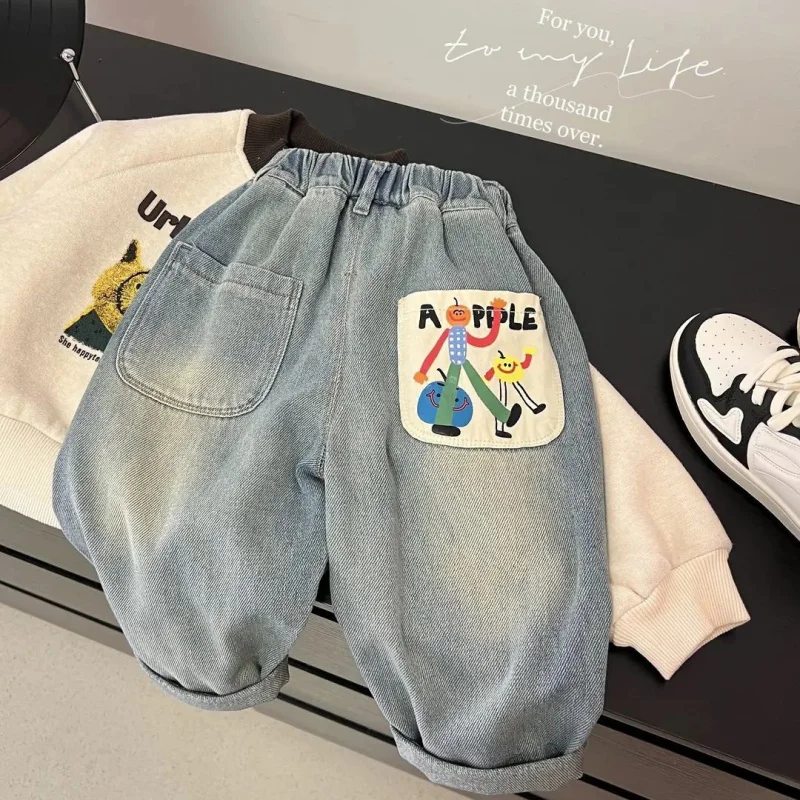 Children's Blue Jeans for Girls Boys Clothing Spring and Autumn Baby Kids Fashion Denim Trousers Printed Pants
Children's Blue Jeans for Girls Boys Clothing Spring and Autumn Baby Kids Fashion Denim Trousers Printed Pants