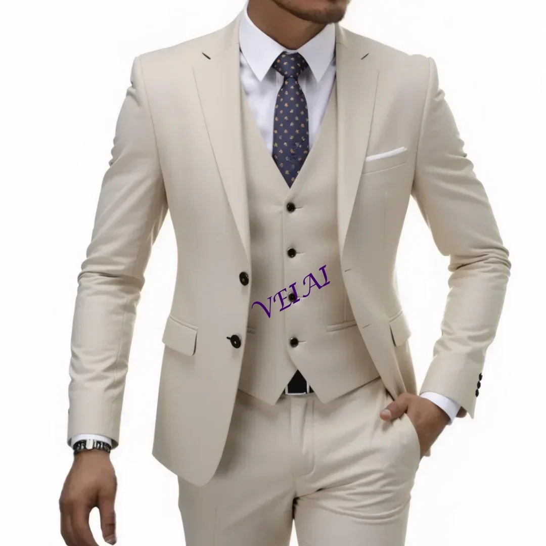 Customized Style Men's Casual Solid Color 3 Pieces Suits / Male Two Button Blazers Jacker Coat Trousers Pants Vest Waistcoat
Customized Style Men's Casual Solid Color 3 Pieces Suits / Male Two Button Blazers Jacker Coat Trousers Pants Vest Waistcoat