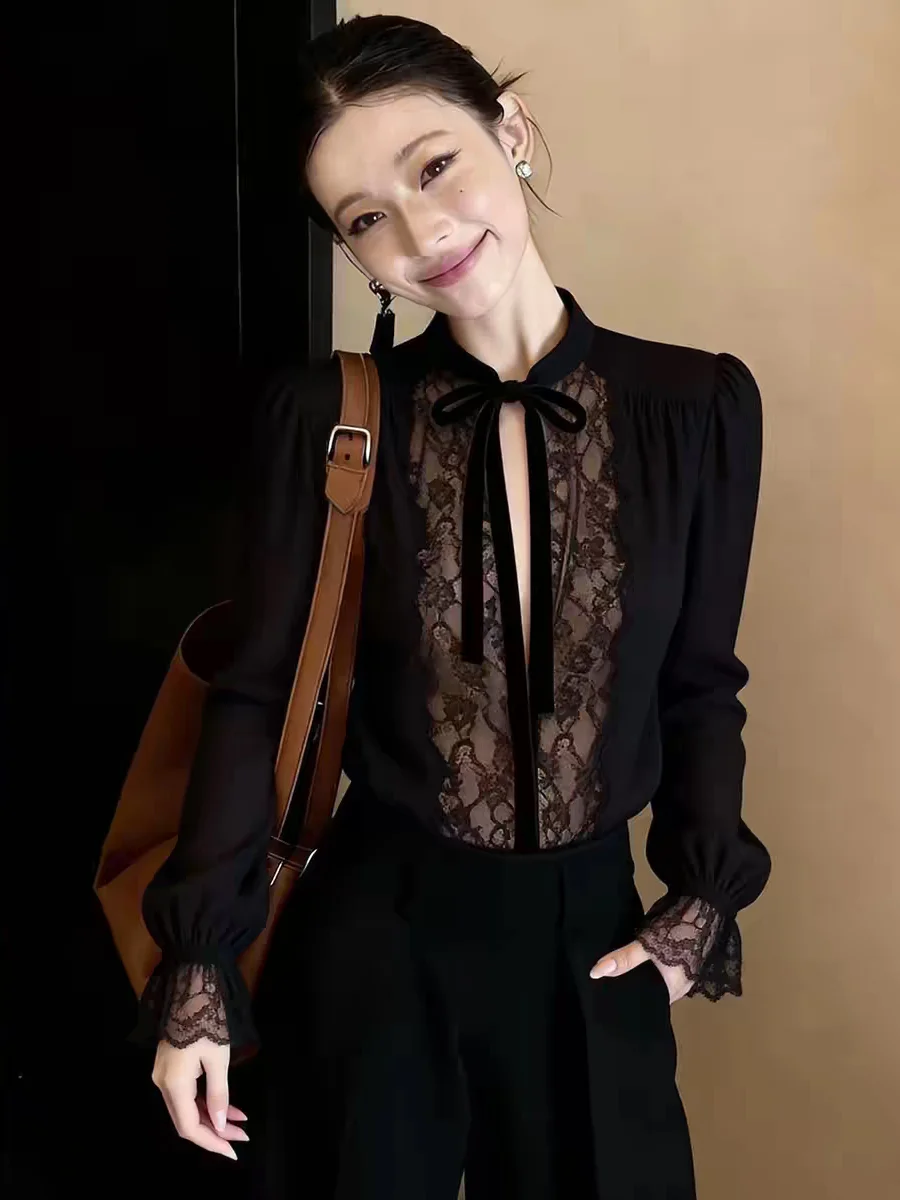 Elegant Black Large V-neck Slimming Top Ladylike Style Commute Fashionable Spring New Women's Clothing 2026
Elegant Black Large V-neck Slimming Top Ladylike Style Commute Fashionable Spring New Women's Clothing 2026