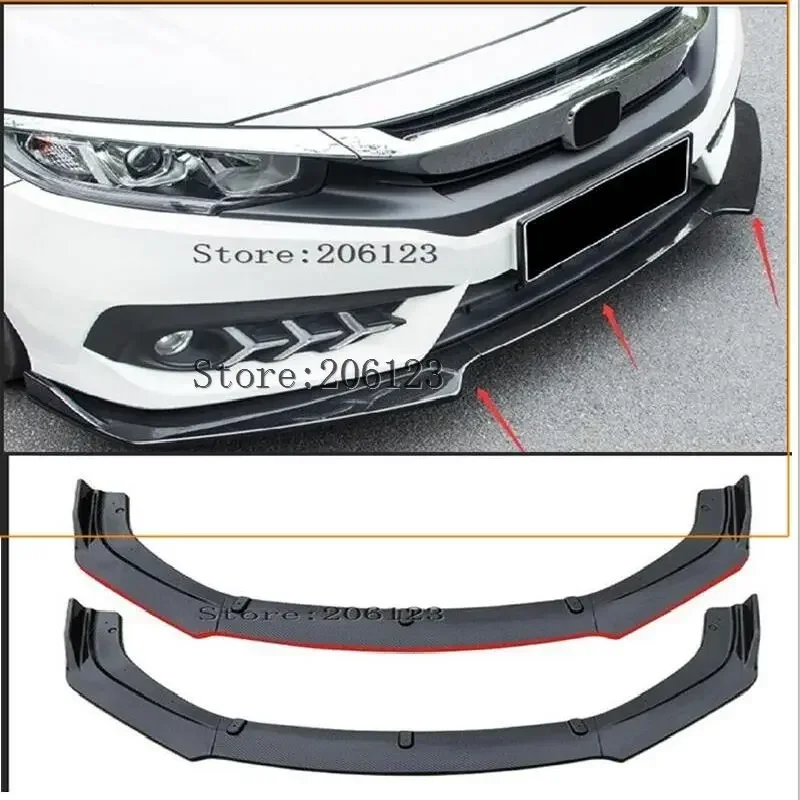 3pcs For Honda For Civic Sedan 4Dr 2016 2017 2018 Carbon Fiber Look/Black Car Front Lower Bumper Lip Diffuser Spoiler Body Kit
3pcs For Honda For Civic Sedan 4Dr 2016 2017 2018 Carbon Fiber Look/Black Car Front Lower Bumper Lip Diffuser Spoiler Body Kit