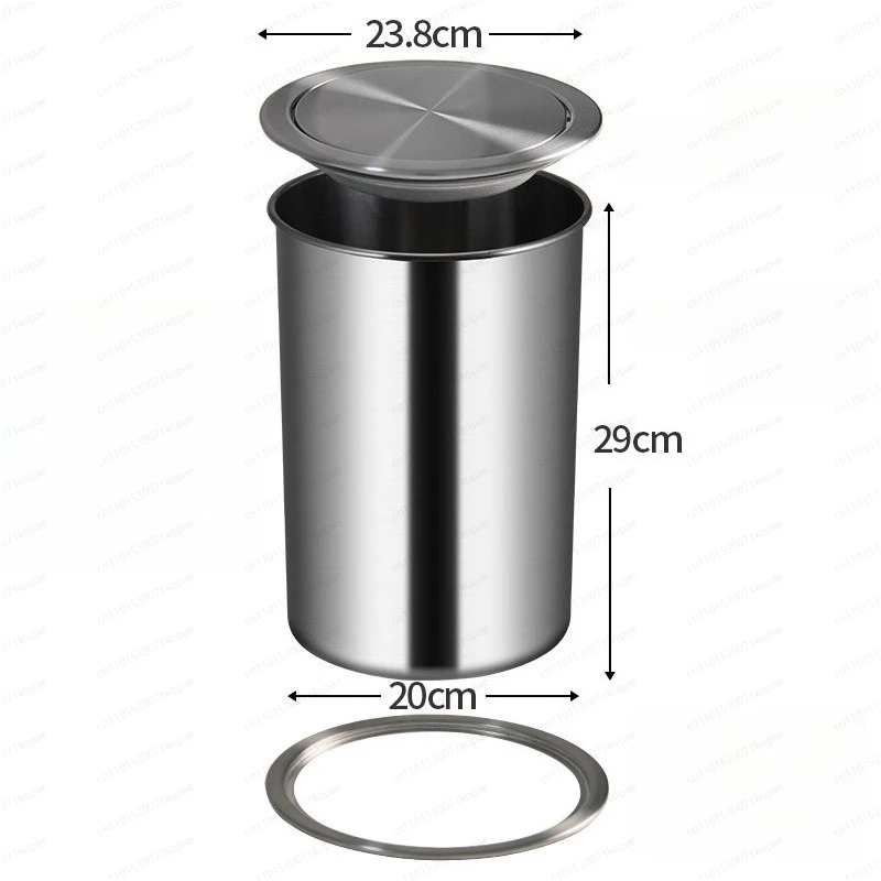 Recessed Trash Can Kitchen Morden Round Garbage Cube Metal Large Capacity Food Waste Disposal Stainless Steel Wastebin
Recessed Trash Can Kitchen Morden Round Garbage Cube Metal Large Capacity Food Waste Disposal Stainless Steel Wastebin