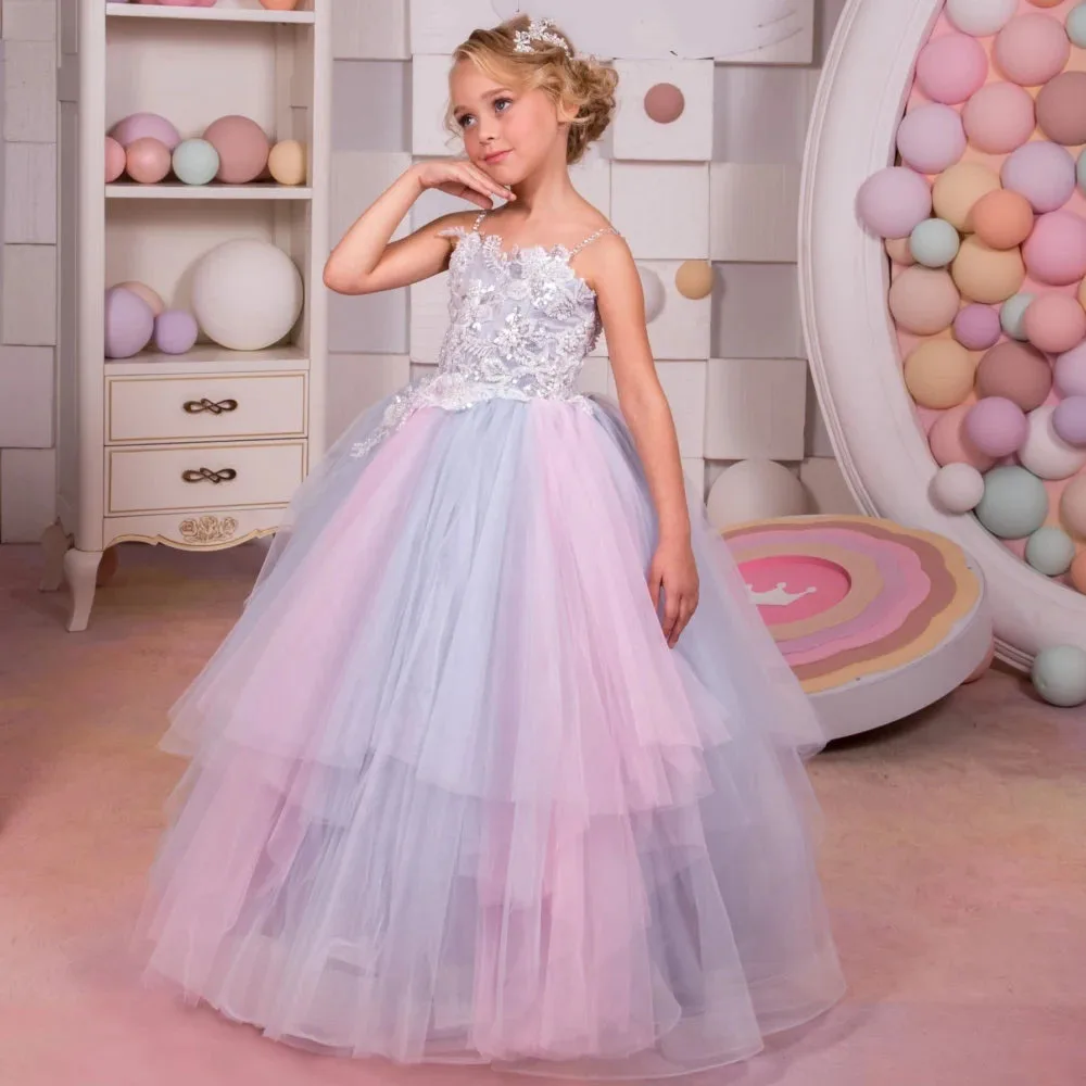 Tulle Fluffy Flower Girl Dress For Wedding Colorful Applique Beading Sleeveless Child First Eucharistic Birthday Party Dresses
Tulle Fluffy Flower Girl Dress For Wedding Colorful Applique Beading Sleeveless Child First Eucharistic Birthday Party Dresses