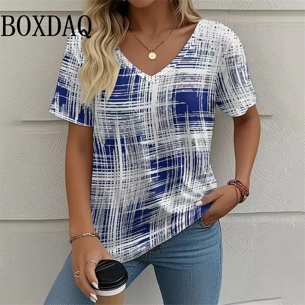 Summer Vintage Women's T-Shirt Casual Plaid Graffiti Printed Clothing V-Neck Short Sleeve Tops Fashion Plus Size Street T-Shirts
Summer Vintage Women's T-Shirt Casual Plaid Graffiti Printed Clothing V-Neck Short Sleeve Tops Fashion Plus Size Street T-Shirts