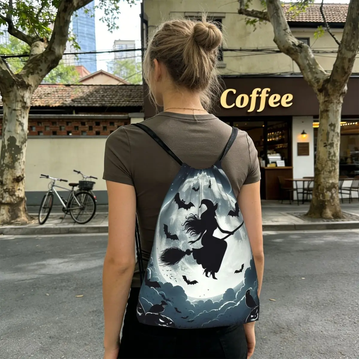 Flying Witch And Bat In The Sky Backpacks Multi-function Drawstring Bags Sports Bag Book Bags for Travel School
Flying Witch And Bat In The Sky Backpacks Multi-function Drawstring Bags Sports Bag Book Bags for Travel School