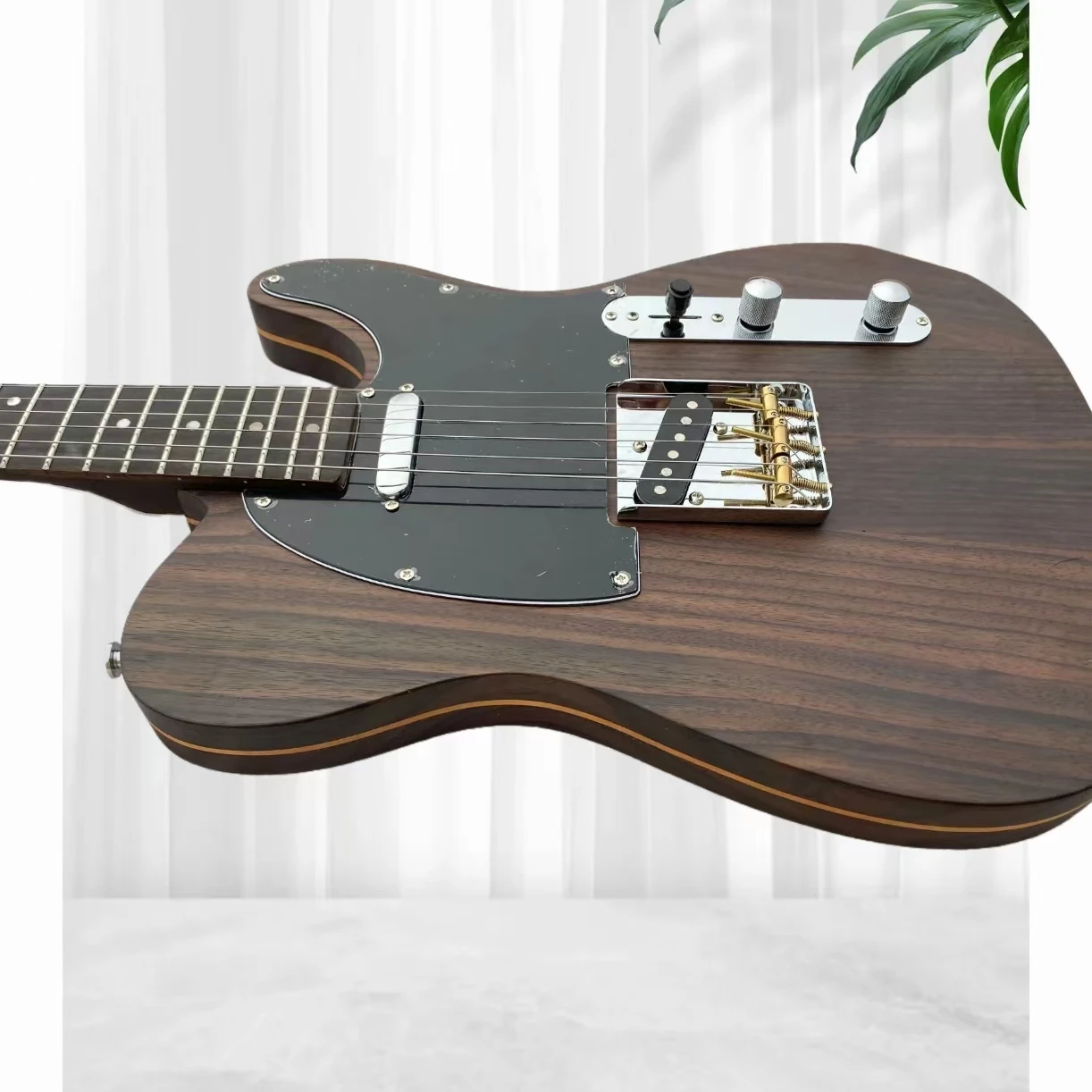 Satin Matte Brown Electric Guitar Rosewood Body & Neck, Rounded Input Jack, Black Pickguard
Satin Matte Brown Electric Guitar Rosewood Body & Neck, Rounded Input Jack, Black Pickguard