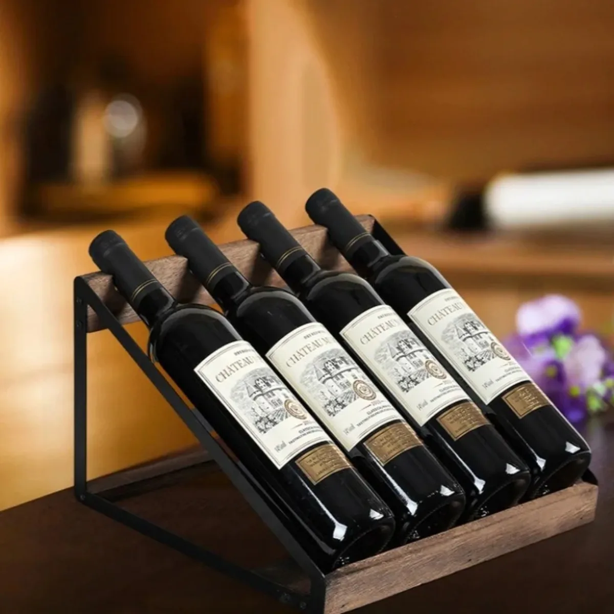 Trapezoid Wine Rack 4 Bottle Wooden Wine Holder Slanted Storage Shelf Home Bar Decor Space Saving Display Organizer
Trapezoid Wine Rack 4 Bottle Wooden Wine Holder Slanted Storage Shelf Home Bar Decor Space Saving Display Organizer