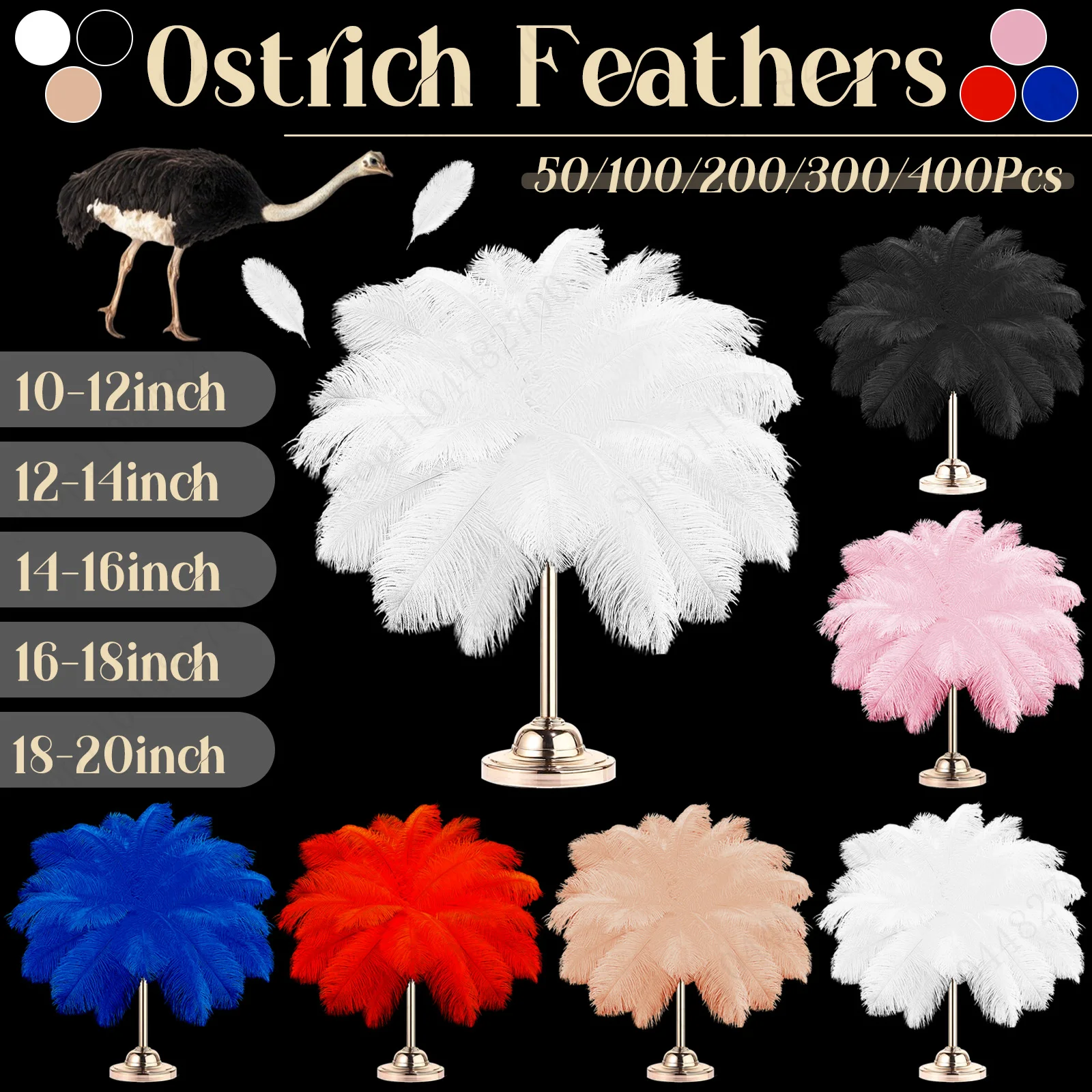 50-400 шт. страусиных перьев для свадеб, 10-20 дюймов, большие натуральные страусиные перья оптом для поделок, декора дома/вечеринок/одежды
50-400 шт. страусиных перьев для свадеб, 10-20 дюймов, большие натуральные страусиные перья оптом для поделок, декора дома/вечеринок/одежды