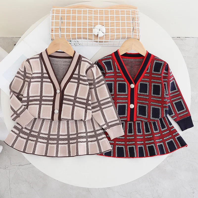Girls Clothes Sets Spring Autumn 2024 Children Knitted Sweater Coats Skirts 2pcs Party Dress Suit For Baby Costume Kids Outfits
Girls Clothes Sets Spring Autumn 2024 Children Knitted Sweater Coats Skirts 2pcs Party Dress Suit For Baby Costume Kids Outfits