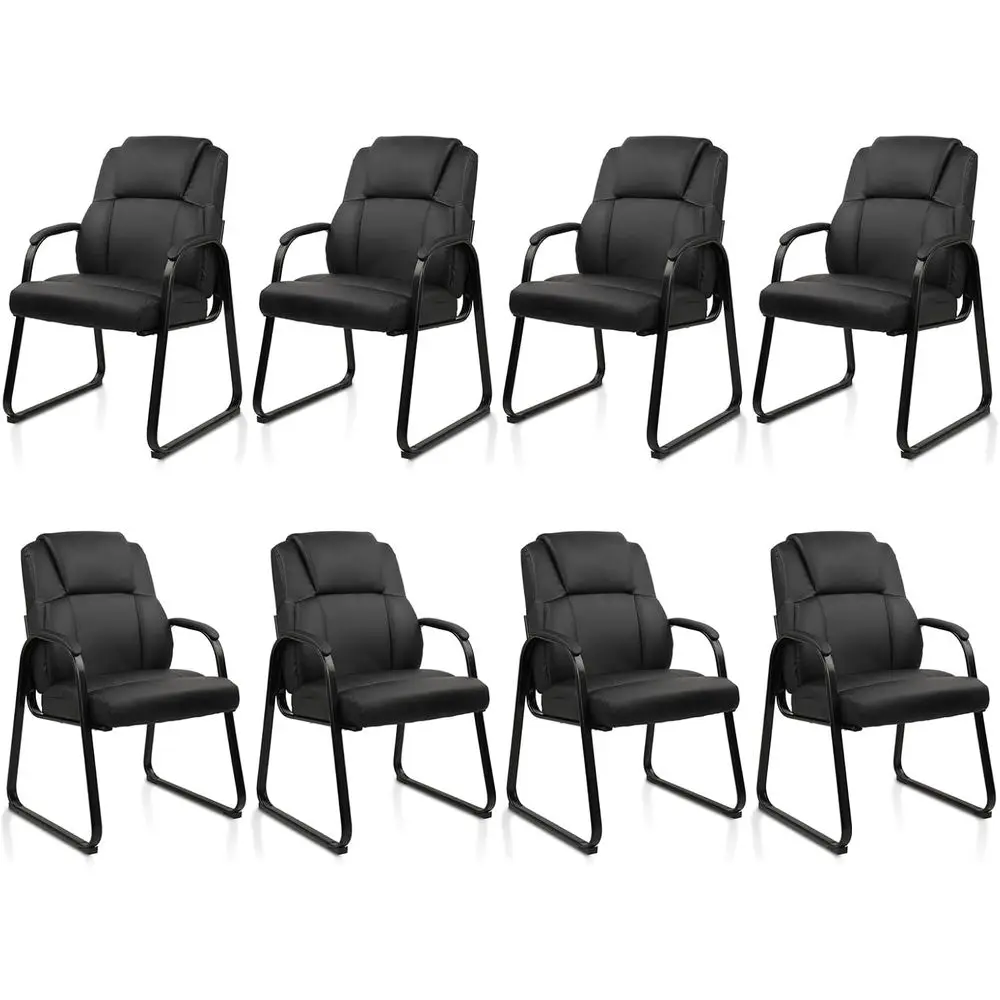 Sleek Leather Chair with Sled Base, Padded Armrests for Conference, Waiting Room, and School, Supports 350 LBS, 8 Pack
Sleek Leather Chair with Sled Base, Padded Armrests for Conference, Waiting Room, and School, Supports 350 LBS, 8 Pack
