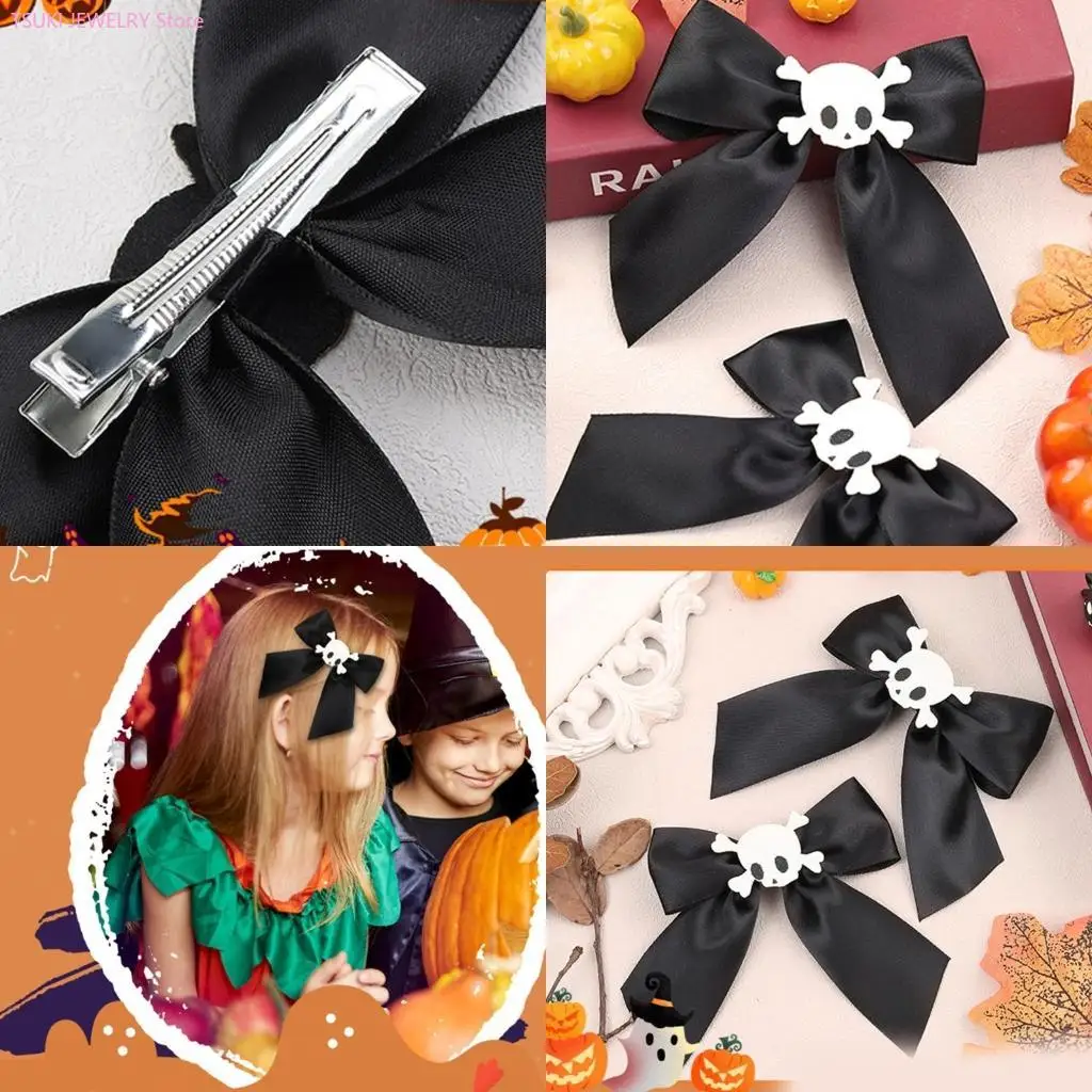 62KE 2pcs Gothic Bowknot&Skull Hairpin Punk Hair Clip Halloween Hairpin for Girls
62KE 2pcs Gothic Bowknot&Skull Hairpin Punk Hair Clip Halloween Hairpin for Girls