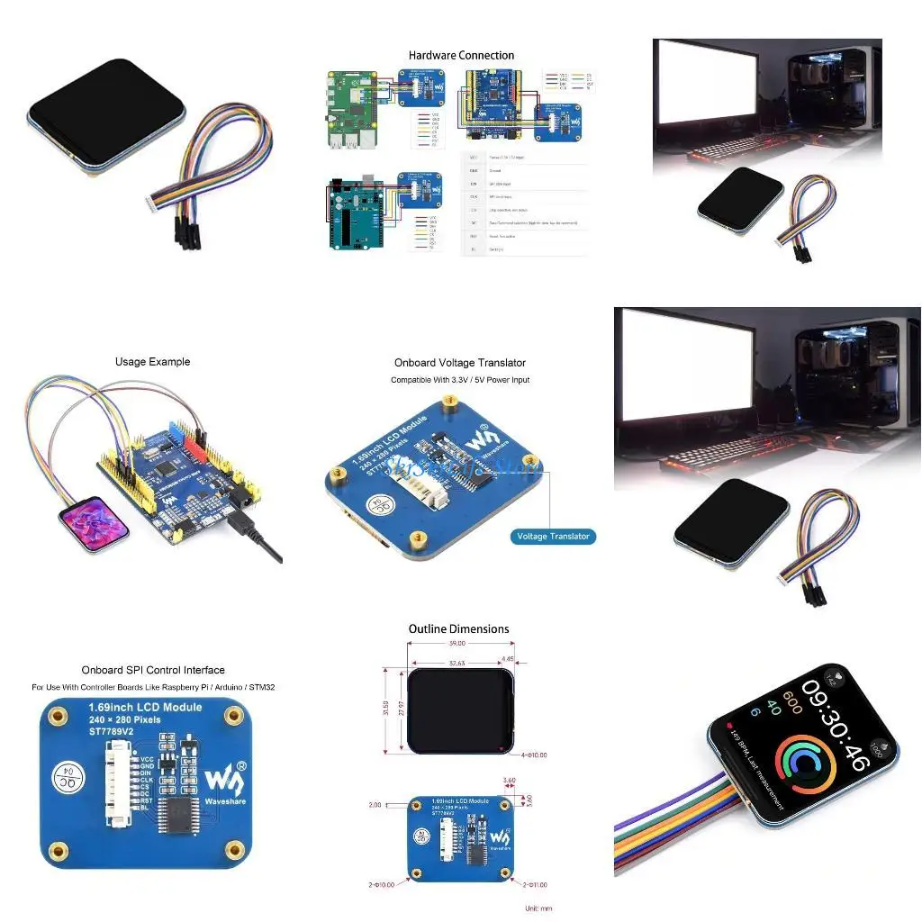 E65E LCD -дисплей -модуль SPI Интерфейс ST7789V2 Чип драйвера 1.69INCH Модуль ЖК -экрана ST7789V2 Drive ForraspberryPistm32
E65E LCD -дисплей -модуль SPI Интерфейс ST7789V2 Чип драйвера 1.69INCH Модуль ЖК -экрана ST7789V2 Drive ForraspberryPistm32