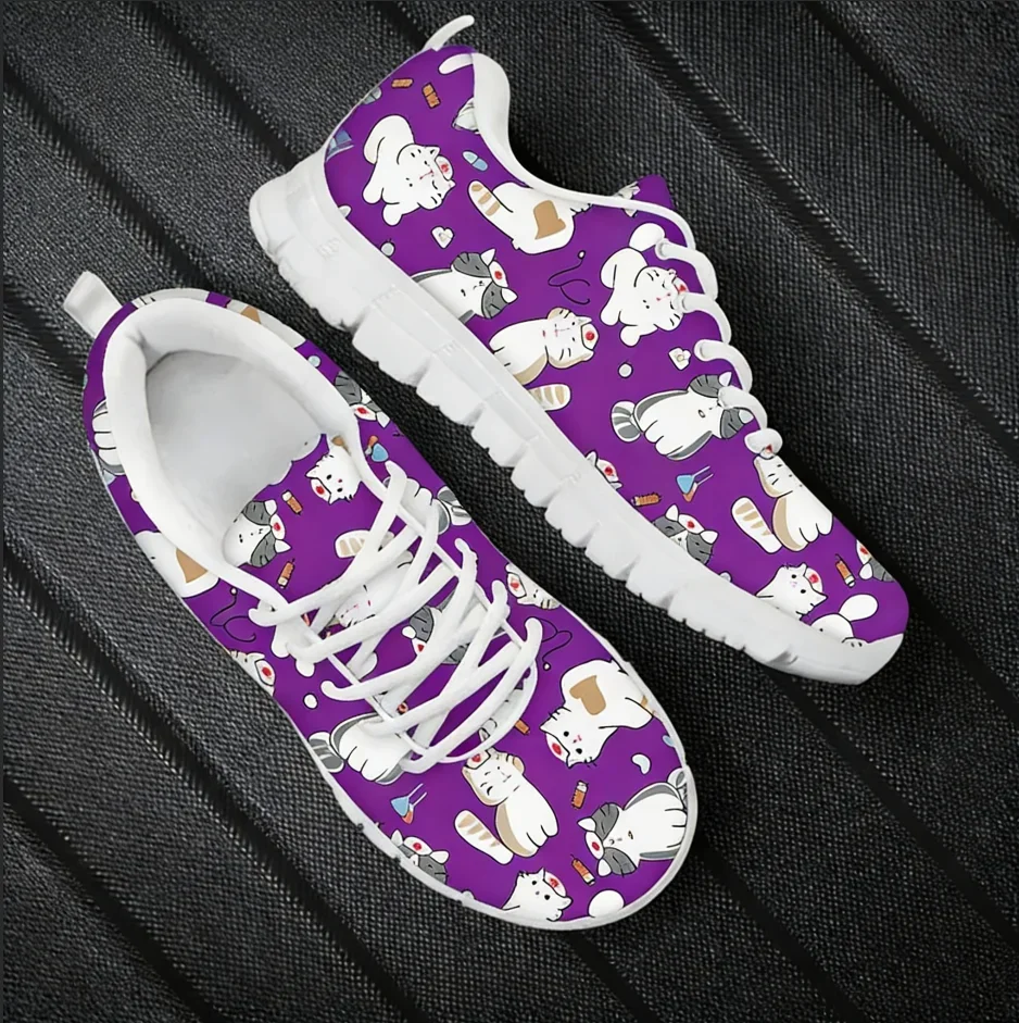 Women Nurse Sneakers Cartoon Cat Veterinary Print Lightweight Mesh Flats Ladies Casual Winter Cute Nursing Shoes New
Women Nurse Sneakers Cartoon Cat Veterinary Print Lightweight Mesh Flats Ladies Casual Winter Cute Nursing Shoes New