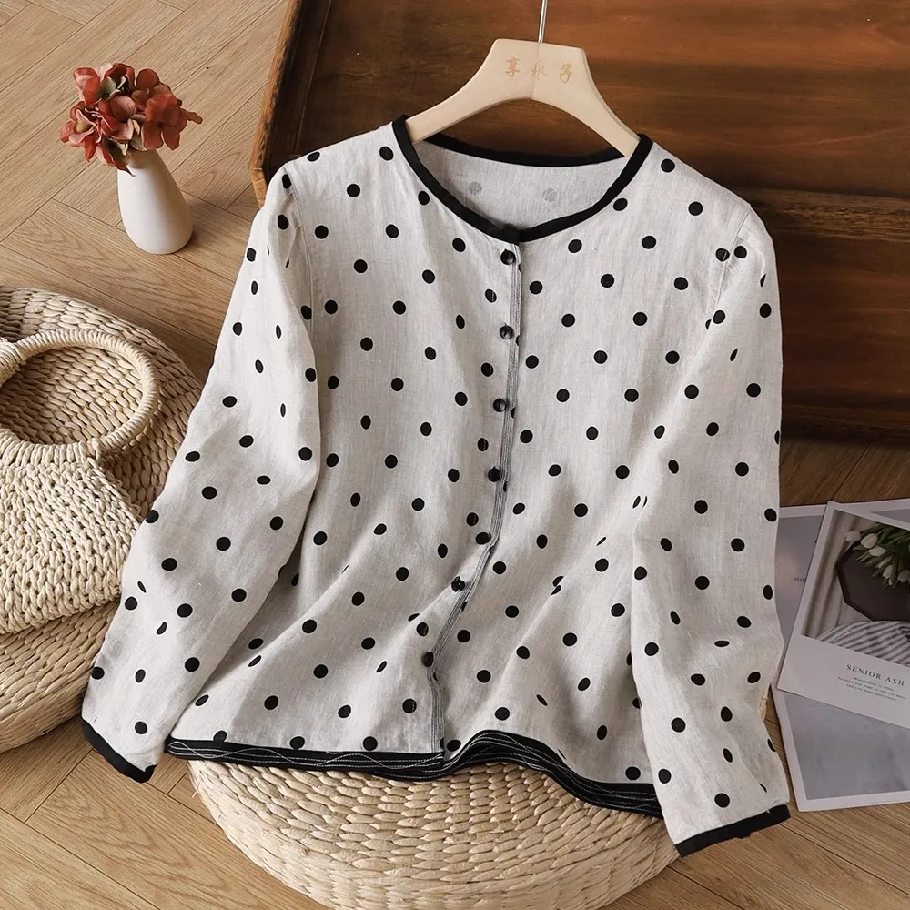 Повседневный женский кардиган большого размера Long Sve irt ort Верхняя одежда Топ в горошек Винтажный художественный универсальный маленький irt
Повседневный женский кардиган большого размера Long Sve irt ort Верхняя одежда Топ в горошек Винтажный художественный универсальный маленький irt