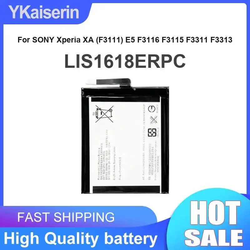 Аккумулятор для мобильного телефона LIS1618ERPC 2300 мАч для Sony Xperia XA F3111 E5 F3116 F3115 F3311 F3313
Аккумулятор для мобильного телефона LIS1618ERPC 2300 мАч для Sony Xperia XA F3111 E5 F3116 F3115 F3311 F3313
