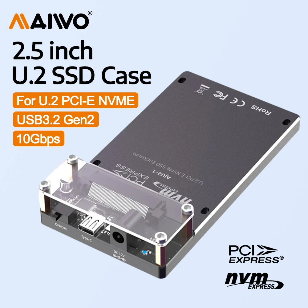 Корпус MAIWO U.2 для SSD-накопителей 10 Гбит/с, внешний корпус для U.2 SSD 2.5 дюйма, адаптер USB 3.2 Type-C Gen2 для U.2 PCIe
Корпус MAIWO U.2 для SSD-накопителей 10 Гбит/с, внешний корпус для U.2 SSD 2.5 дюйма, адаптер USB 3.2 Type-C Gen2 для U.2 PCIe
