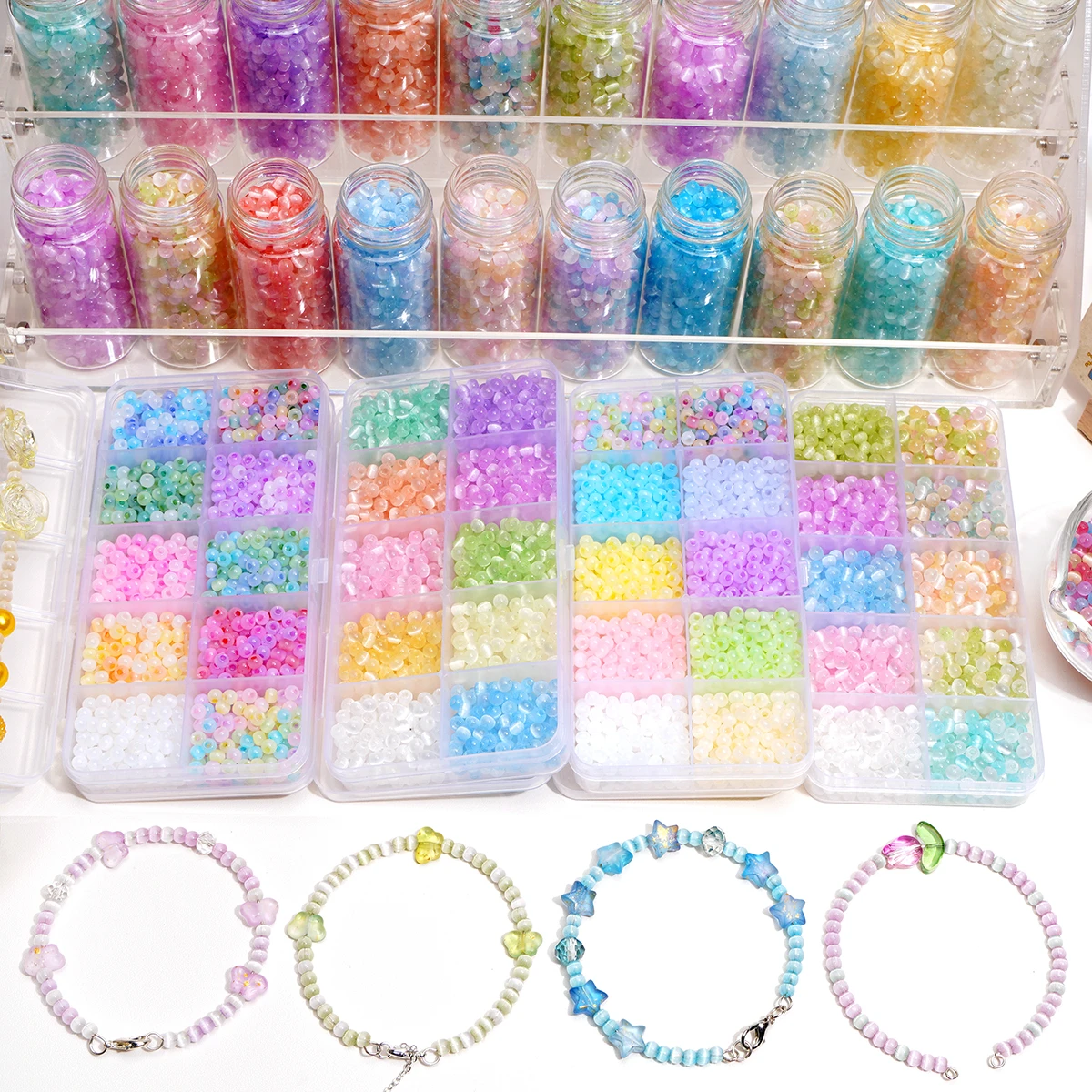 10-Compartment 4mm Cat's Eye Glass Beads Set - DIY Jewelry Making Supplies (~1500pcs/Box)
10-Compartment 4mm Cat's Eye Glass Beads Set - DIY Jewelry Making Supplies (~1500pcs/Box)