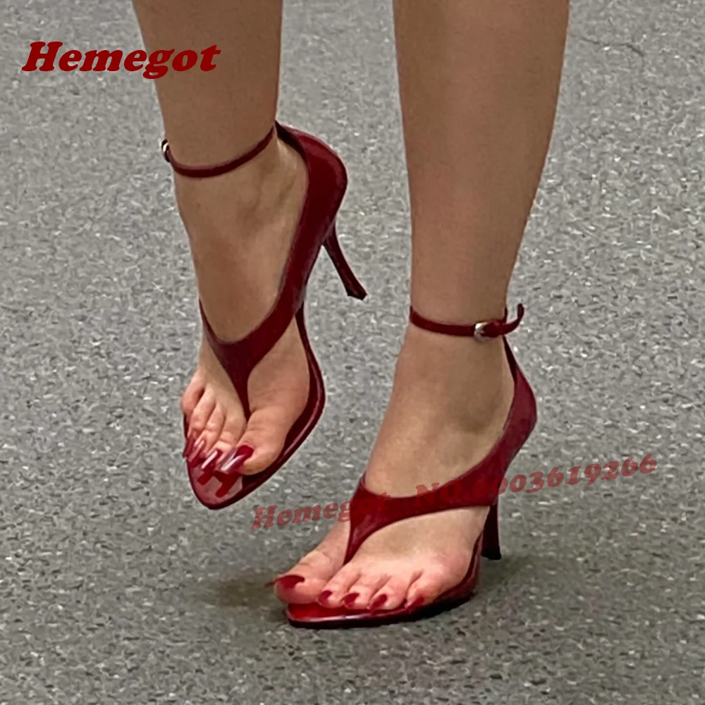 Burgundy T-Strap Ankle Strap Sandals Pinch Toe Stiletto Heels Buckled Women's Sandals Solid Summer Side Air Dress Pumps Luxury
Burgundy T-Strap Ankle Strap Sandals Pinch Toe Stiletto Heels Buckled Women's Sandals Solid Summer Side Air Dress Pumps Luxury