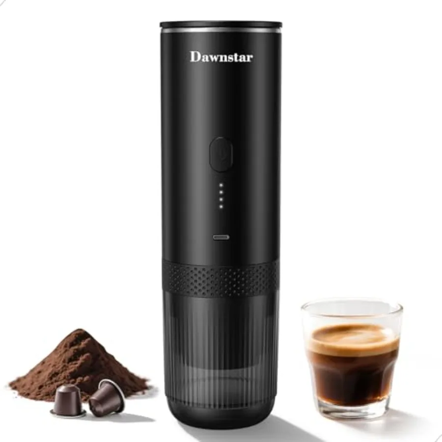 Portable Electric Espresso Machine for Travel: Stainless Steel, Black, 86.6W 2-in-1 with 10g coffee powder or NS capsule suppor
Portable Electric Espresso Machine for Travel: Stainless Steel, Black, 86.6W 2-in-1 with 10g coffee powder or NS capsule suppor