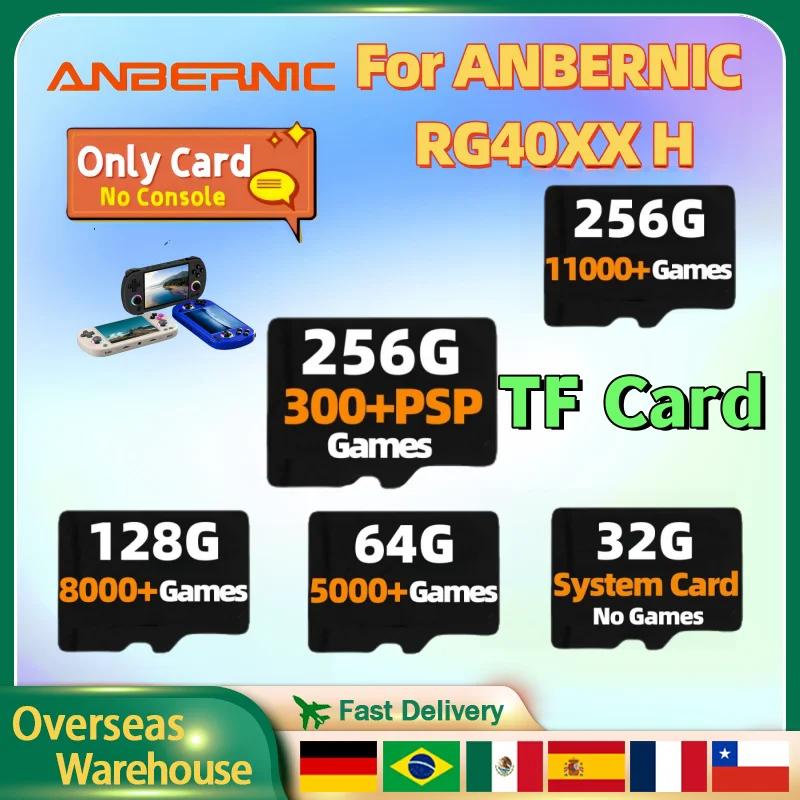 For ANBERNIC RG40XX H TF Card Handheld Game Console Memory Card Plug&Play Pre-install Retro Game Card Handheld Game System Card
For ANBERNIC RG40XX H TF Card Handheld Game Console Memory Card Plug&Play Pre-install Retro Game Card Handheld Game System Card