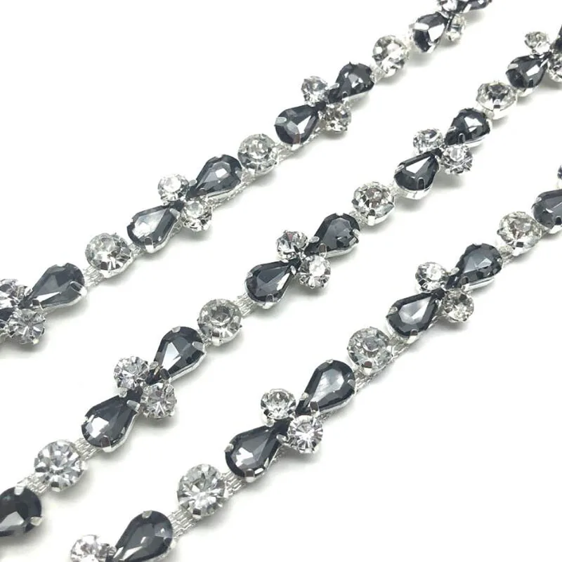 10Yards 8X13 Drop Rhinestones Grey Rhinestone Trim Crystal Chain For Clothing Accessories
10Yards 8X13 Drop Rhinestones Grey Rhinestone Trim Crystal Chain For Clothing Accessories