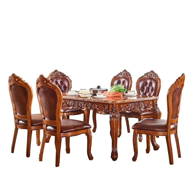 Marble dining table and chair combination, solid wood dining table, household American dining table rectangle
Marble dining table and chair combination, solid wood dining table, household American dining table rectangle