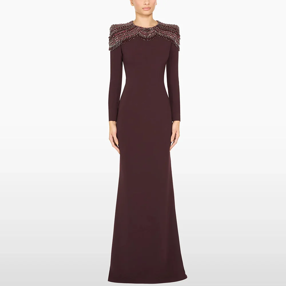 Customized Evening Dress فساتين سهرة Fashion Round Neck Long Sleeves Beading Crystal Mermaid Prom Gown Formal Party Dresses
Customized Evening Dress فساتين سهرة Fashion Round Neck Long Sleeves Beading Crystal Mermaid Prom Gown Formal Party Dresses