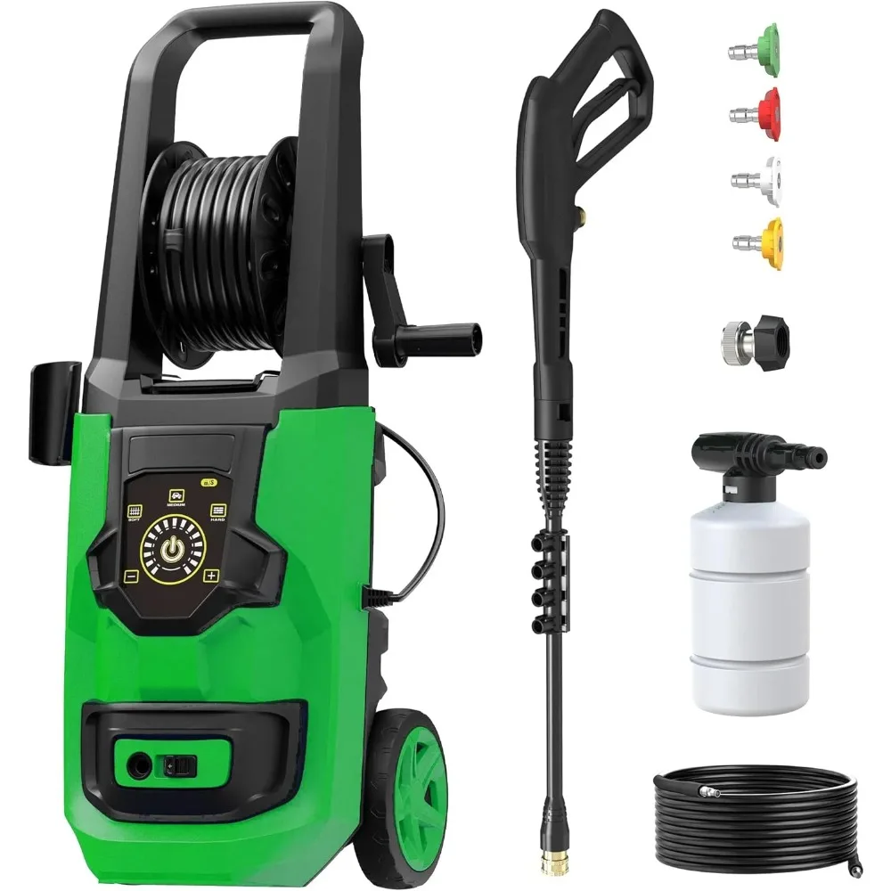 Electric Pressure Washer, 5400 PSI 3.6 GPM Adjustable Touch Screen, 35 FT Power Cord with 20 FT Pressure Hose, 4 Nozzles, Hose R
Electric Pressure Washer, 5400 PSI 3.6 GPM Adjustable Touch Screen, 35 FT Power Cord with 20 FT Pressure Hose, 4 Nozzles, Hose R