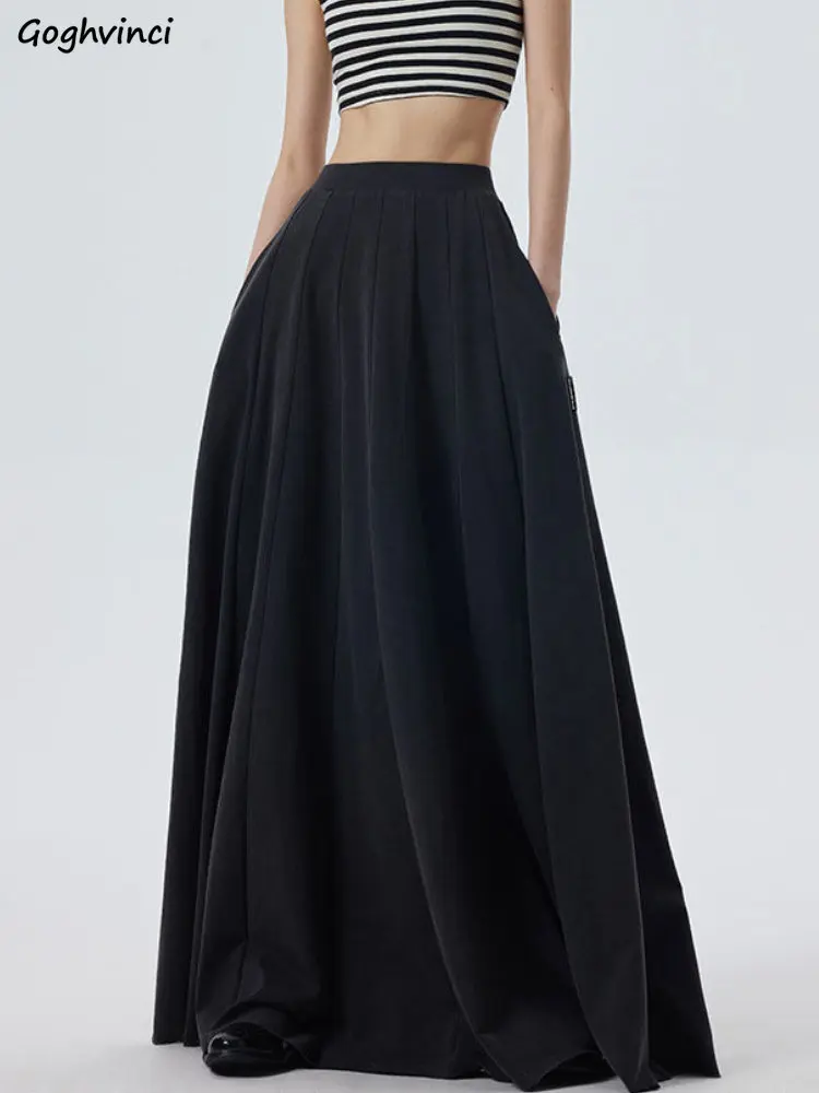 Maxi Black Skirts Women Baggy Minimalist Chic Streetwear Fashion Temperament High Waist A-line Casual Vintage Pockets Females
Maxi Black Skirts Women Baggy Minimalist Chic Streetwear Fashion Temperament High Waist A-line Casual Vintage Pockets Females