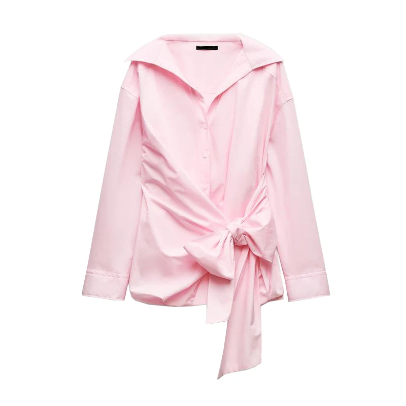 Women's Faionable Loose Long Sve irt Autumn New Arrival Knot Decorated Novel Gauze Versatile Fre Sle
Women's Faionable Loose Long Sve irt Autumn New Arrival Knot Decorated Novel Gauze Versatile Fre Sle