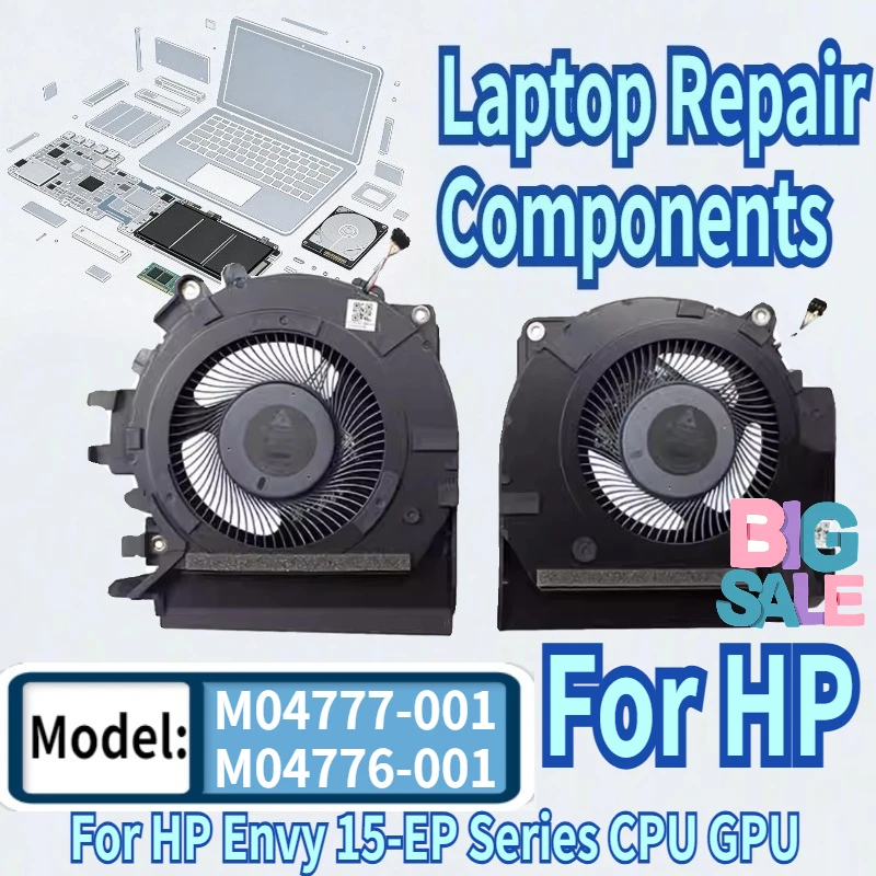 Вентилятор охлаждения процессора и графического процессора для HP Envy 15-EP Series TPN-Q237 M04777-001 M04776-001
Вентилятор охлаждения процессора и графического процессора для HP Envy 15-EP Series TPN-Q237 M04777-001 M04776-001
