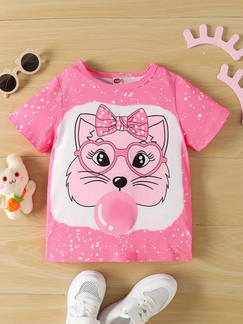Bow Cat Girl Clothes Cute Animal Print Colorful Children's Short Sleeve Casual Comfortable T-Shirt Breathable Children's Clothes 
Bow Cat Girl Clothes Cute Animal Print Colorful Children's Short Sleeve Casual Comfortable T-Shirt Breathable Children's Clothes