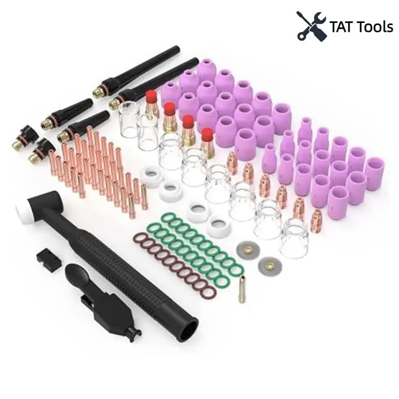 123Pcs TIG Welding Torch Kit-Nozzle,Collets,Stubby Gas Lens 12 Heatproof Glass Cup, Consumables For WP-17/18/26
123Pcs TIG Welding Torch Kit-Nozzle,Collets,Stubby Gas Lens 12 Heatproof Glass Cup, Consumables For WP-17/18/26