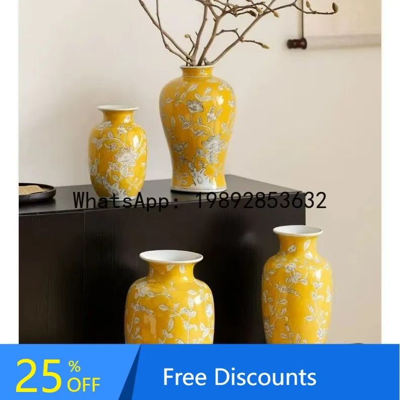 Vase New Chinese Style Hand-painted Ceramic Flower Vessel Ceramic Decoration Vintage Entrance Porcelain
Vase New Chinese Style Hand-painted Ceramic Flower Vessel Ceramic Decoration Vintage Entrance Porcelain
