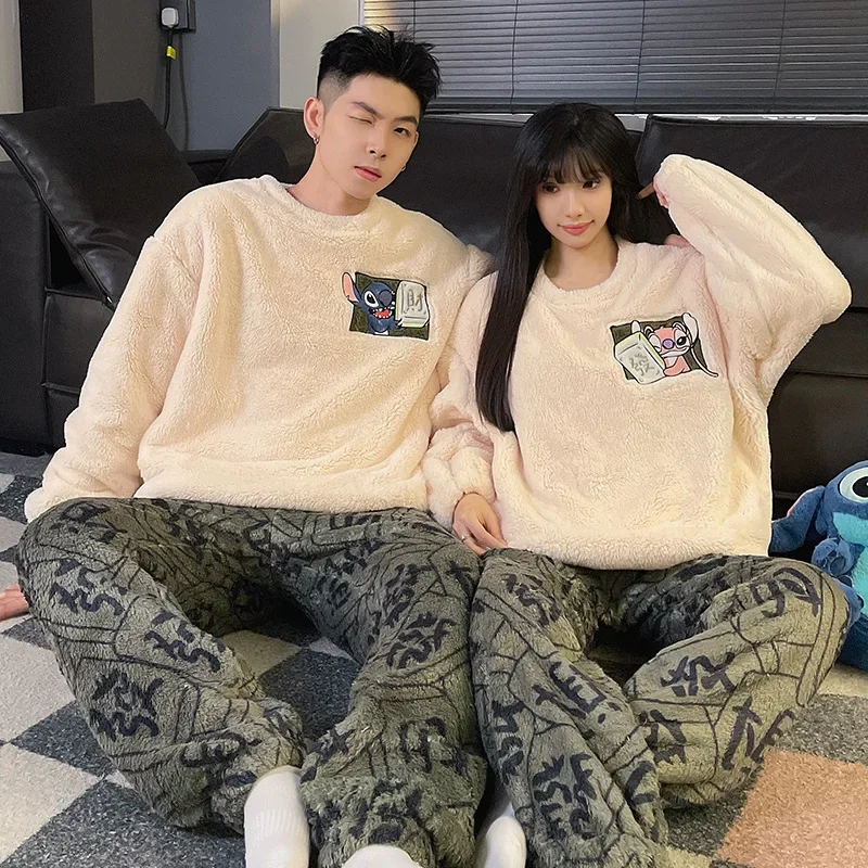 Disney Stitch winter new coral fleece couple pajamas women's thickened fleece warm flannel cute cartoon comfortable loungewear
Disney Stitch winter new coral fleece couple pajamas women's thickened fleece warm flannel cute cartoon comfortable loungewear