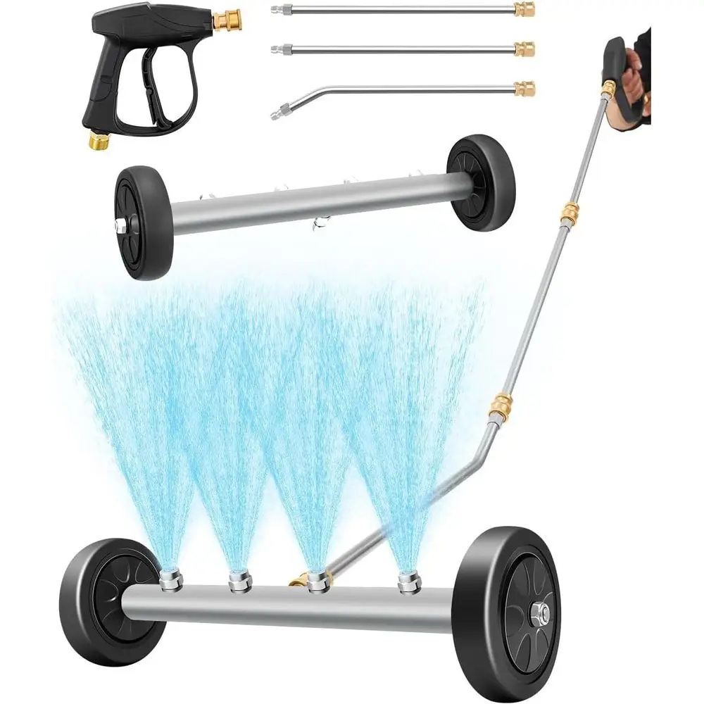 16-Inch High-Pressure Undercarriage Cleaner with 4000 PSI, Spray Gun, and 3 Extension Wands
16-Inch High-Pressure Undercarriage Cleaner with 4000 PSI, Spray Gun, and 3 Extension Wands