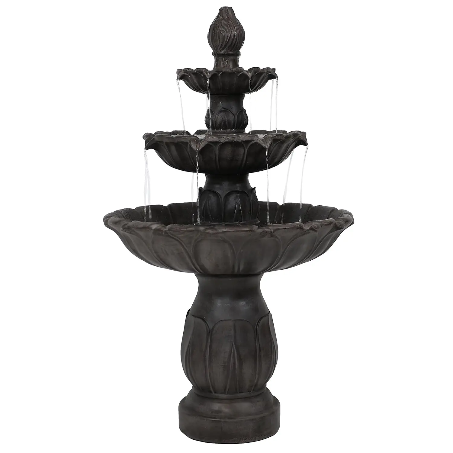 Dark Brown 3-Tier Outdoor Water Fountain Garden Patio Backyard 46in, Customized
Dark Brown 3-Tier Outdoor Water Fountain Garden Patio Backyard 46in, Customized