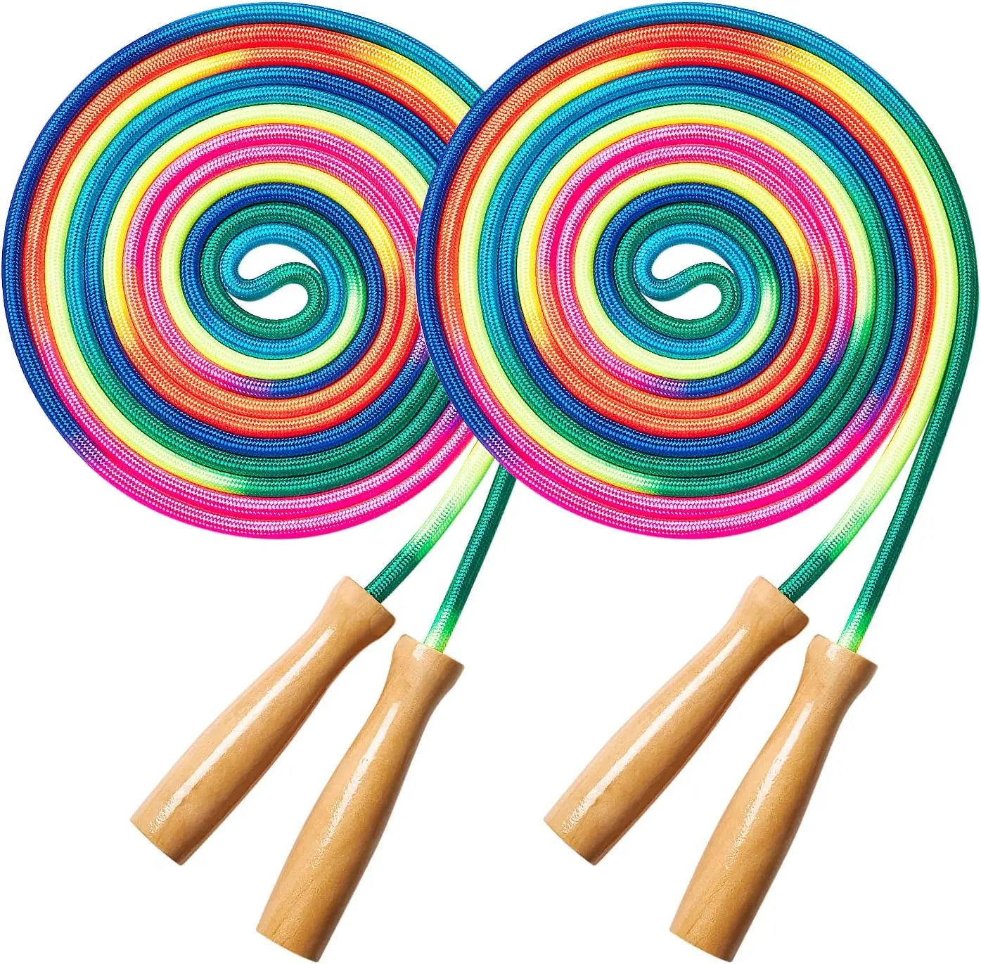 Double Dutch Long Jump Rope 16Ft 2 Pack, Rainbow Skipping Rope for Kids Adults with Wooden Handle
Double Dutch Long Jump Rope 16Ft 2 Pack, Rainbow Skipping Rope for Kids Adults with Wooden Handle