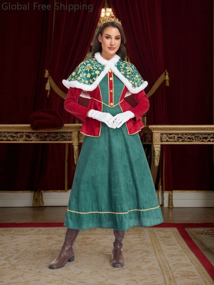 New Santa Claus New Year's Party Women's Role-Playing Red and Green Dress and Cape Suit Queen Carnival Stage Performance Gown
New Santa Claus New Year's Party Women's Role-Playing Red and Green Dress and Cape Suit Queen Carnival Stage Performance Gown