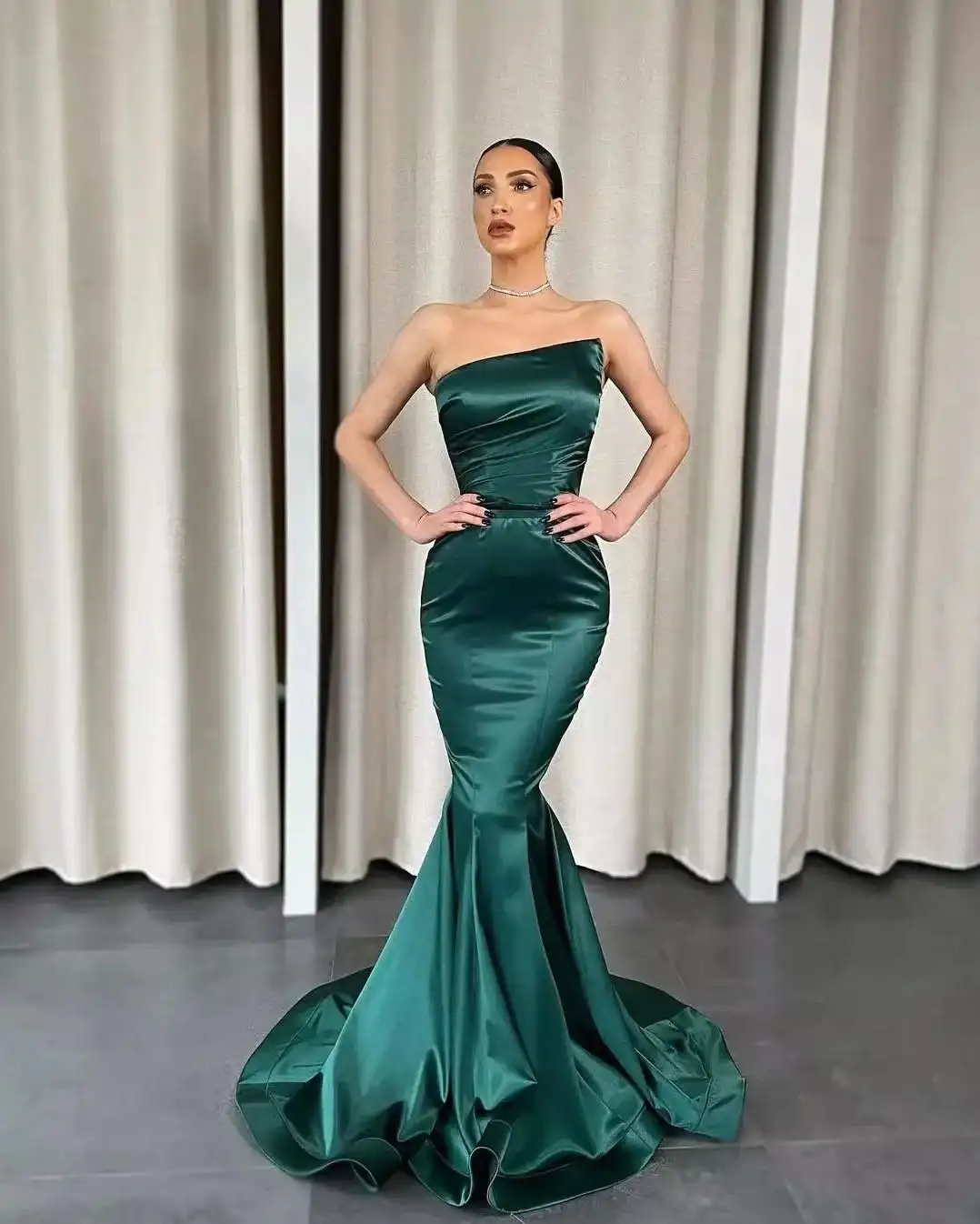 Customized Temperament Satin Mermaid Evening Dresses Strapless Sleeveless Panel Train Special Occasion Gowns High Quality
Customized Temperament Satin Mermaid Evening Dresses Strapless Sleeveless Panel Train Special Occasion Gowns High Quality